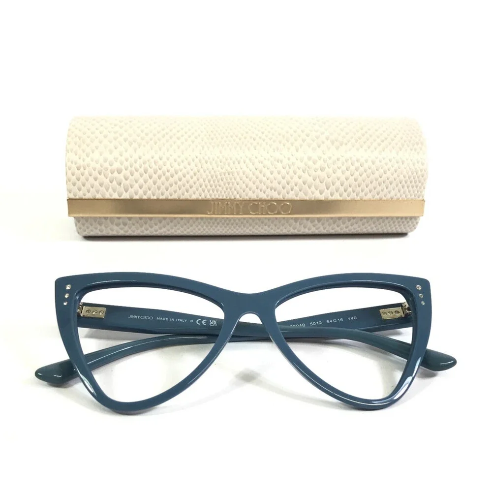 Jimmy Choo Eyeglasses Frame JC3004B 5012 Shiny Blue Butterfly Crystals 54-16-140